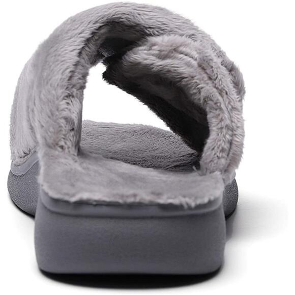 Women's Plantar Fasciitis Fuzzy House Orthopedic Adjustable Slippers With Arch - Picture 13 of 14